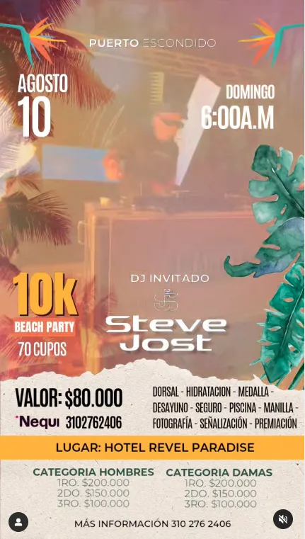 beach-party-puerto-escondido-running