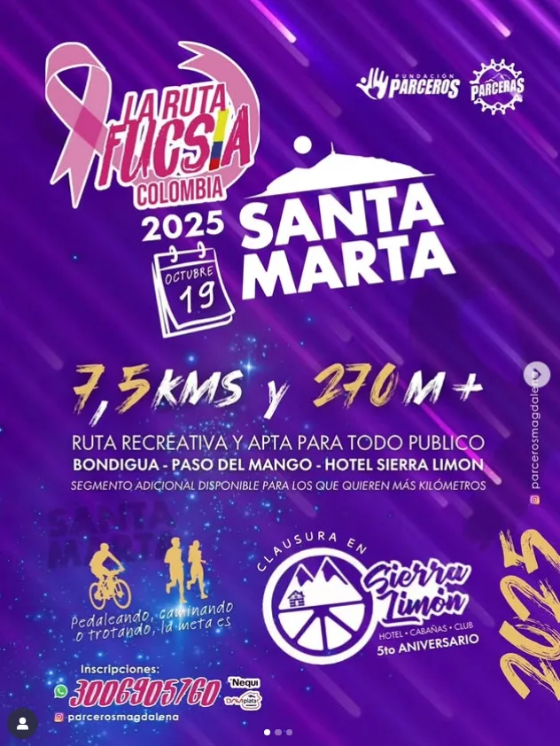 La ruta fucsia Santa Marta