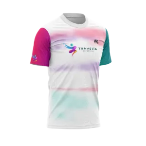 Camiseta deportiva blanca travesia deportiva colección nuestro origen